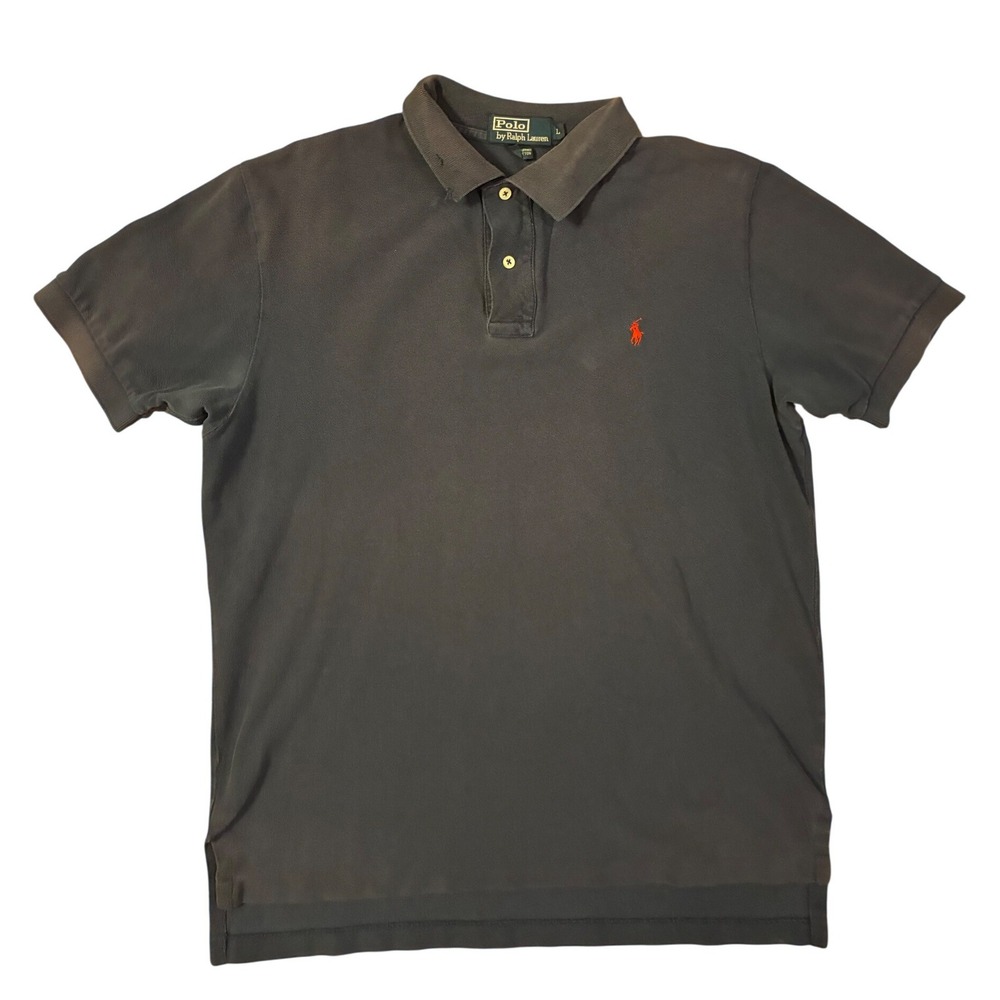 Polo Ralph Lauren Mens Navy Blue Short Sleeve Cotton Pique Polo Shirt Large Y2K
